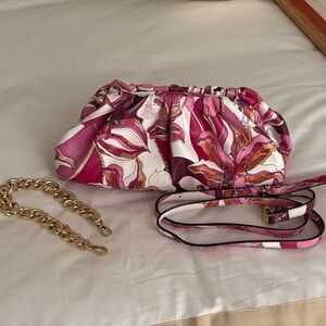 INC International Concepts Pink and White Floral Clutch